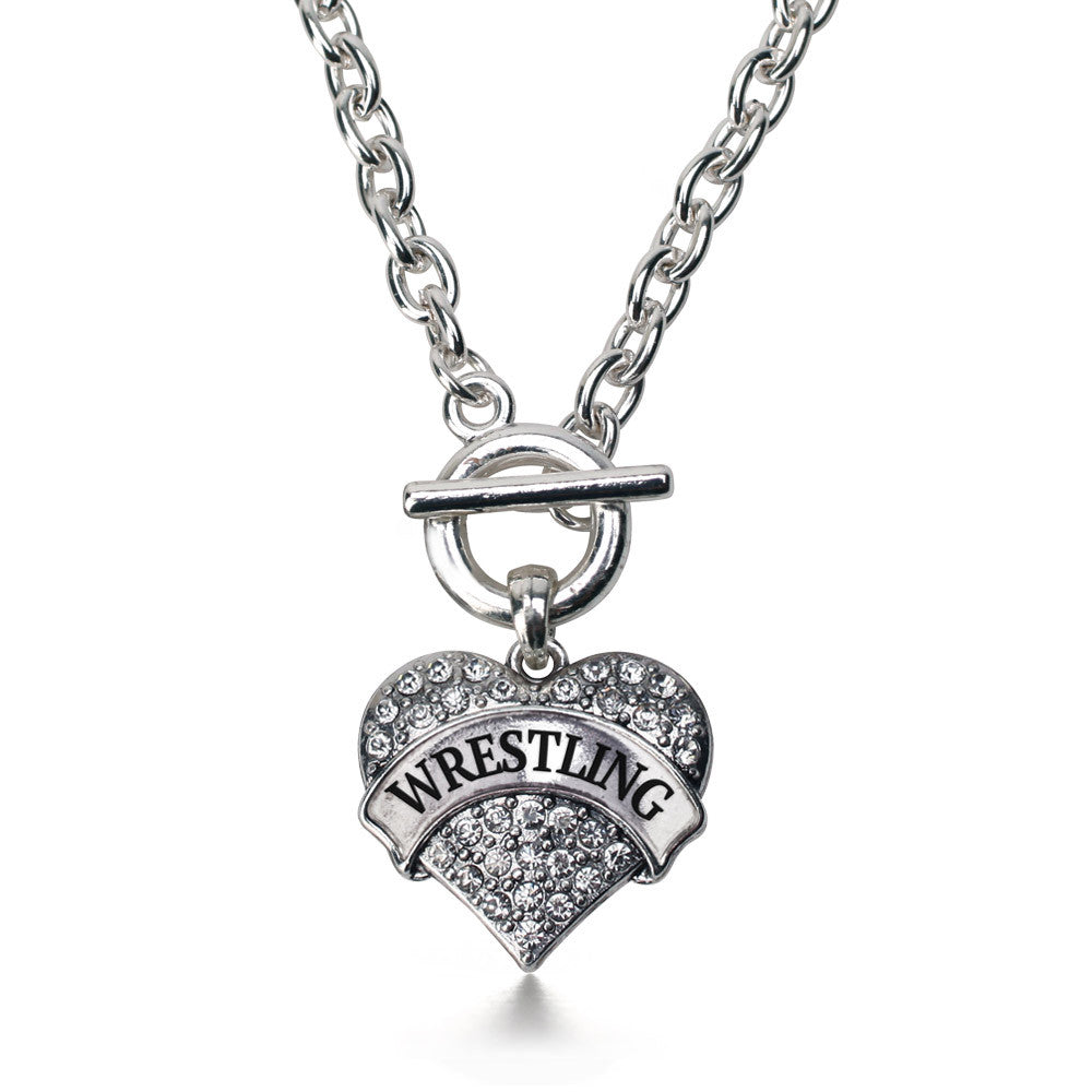 Wrestling Pave Heart Charm