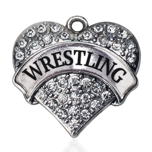 Wrestling Pave Heart Charm