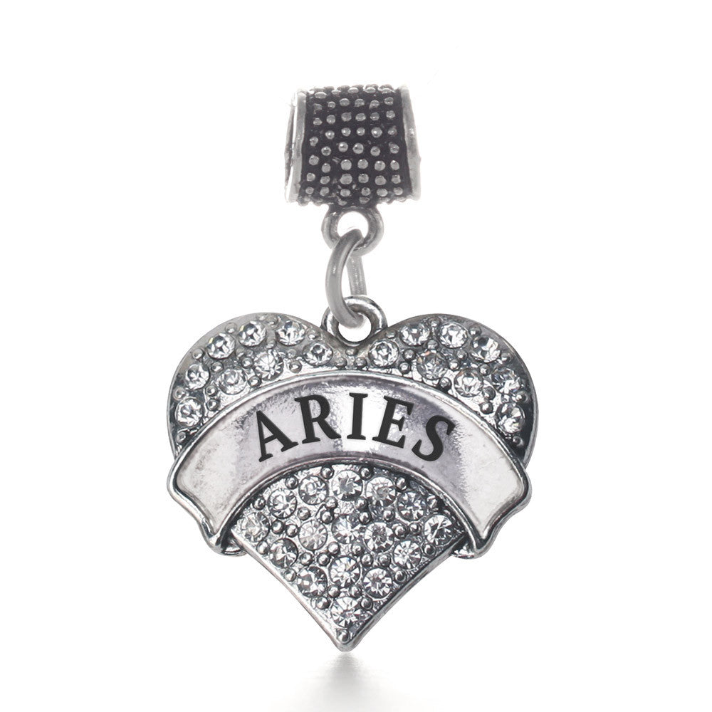 Aries Zodiac Pave Heart Charm