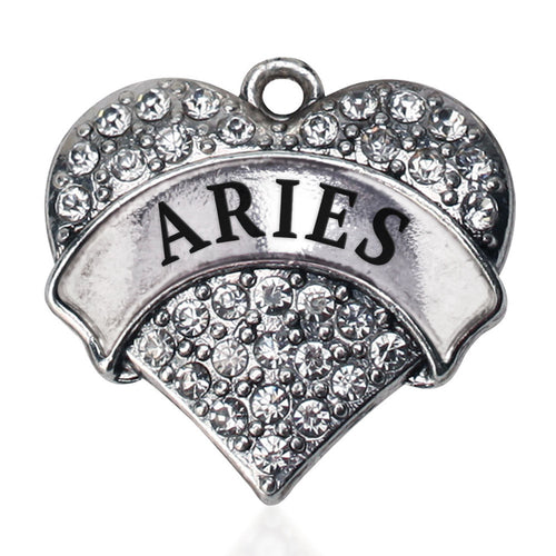 Aries Zodiac Pave Heart Charm