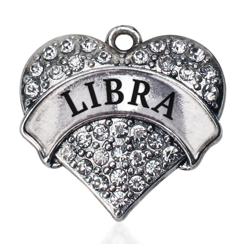 Libra Zodiac Pave Heart Charm
