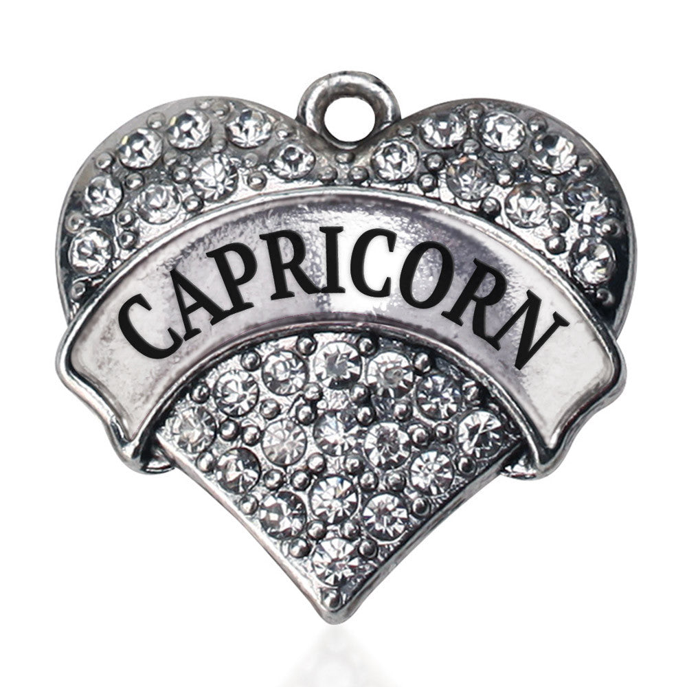 Capricorn Zodiac Pave Heart Charm