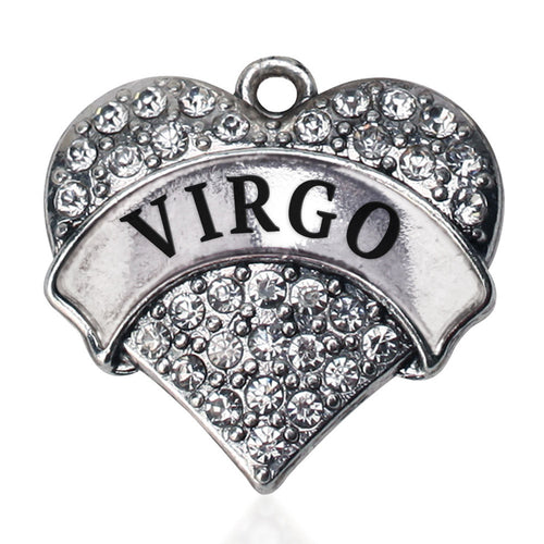 Virgo Zodiac Pave Heart Charm
