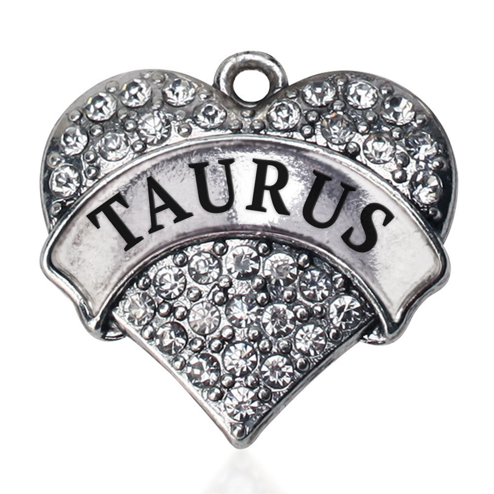 Taurus Zodiac Pave Heart Charm