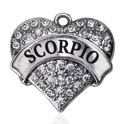 Scorpio Zodiac Pave Heart Charm