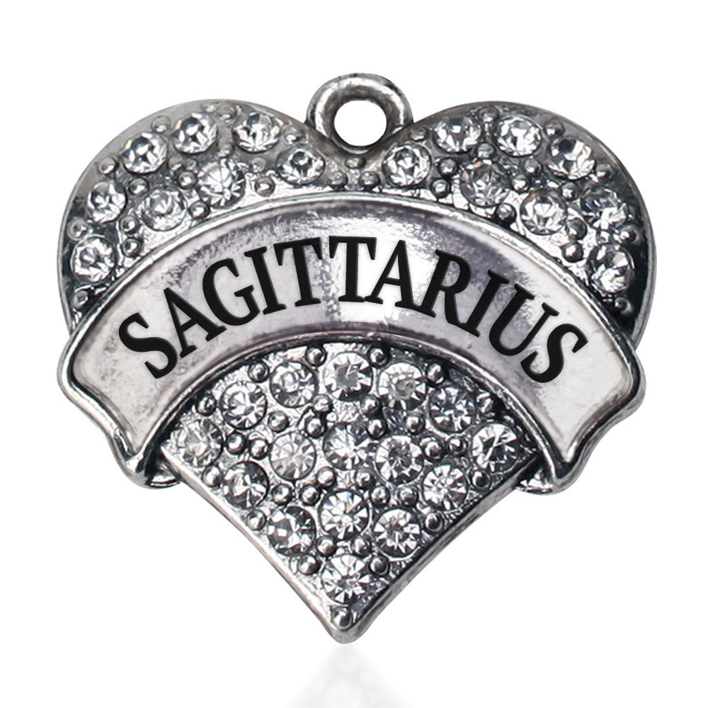 Sagittarius Zodiac Pave Heart Charm