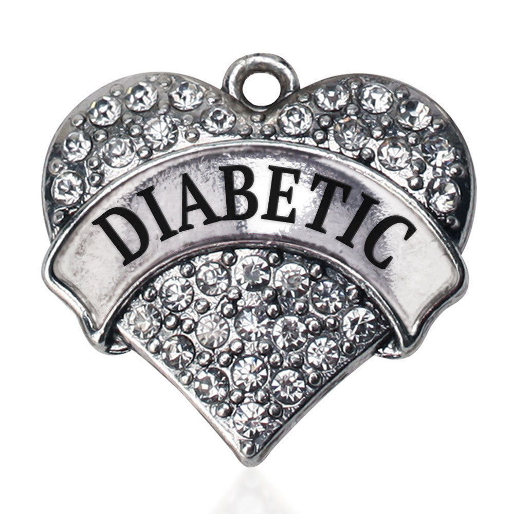 Diabetic Pave Heart Charm