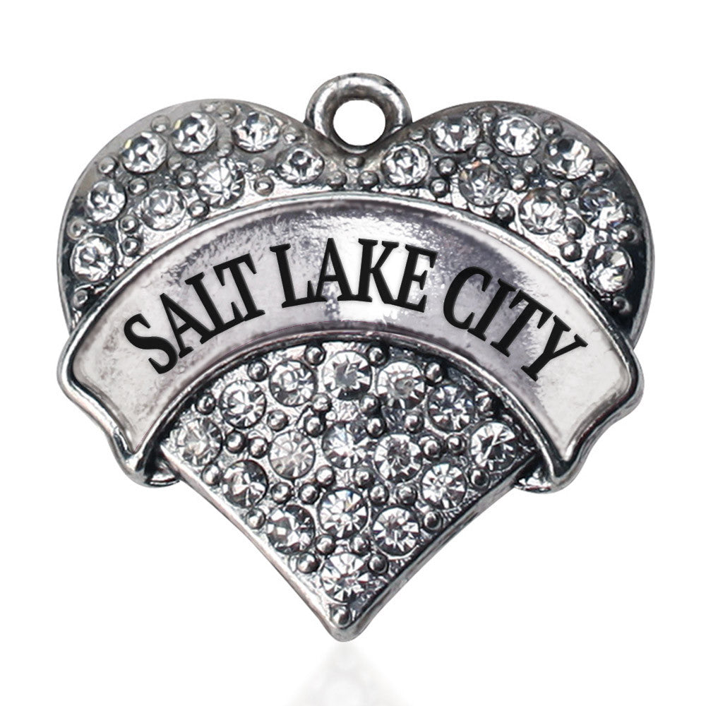 Salt Lake City Pave Heart Charm