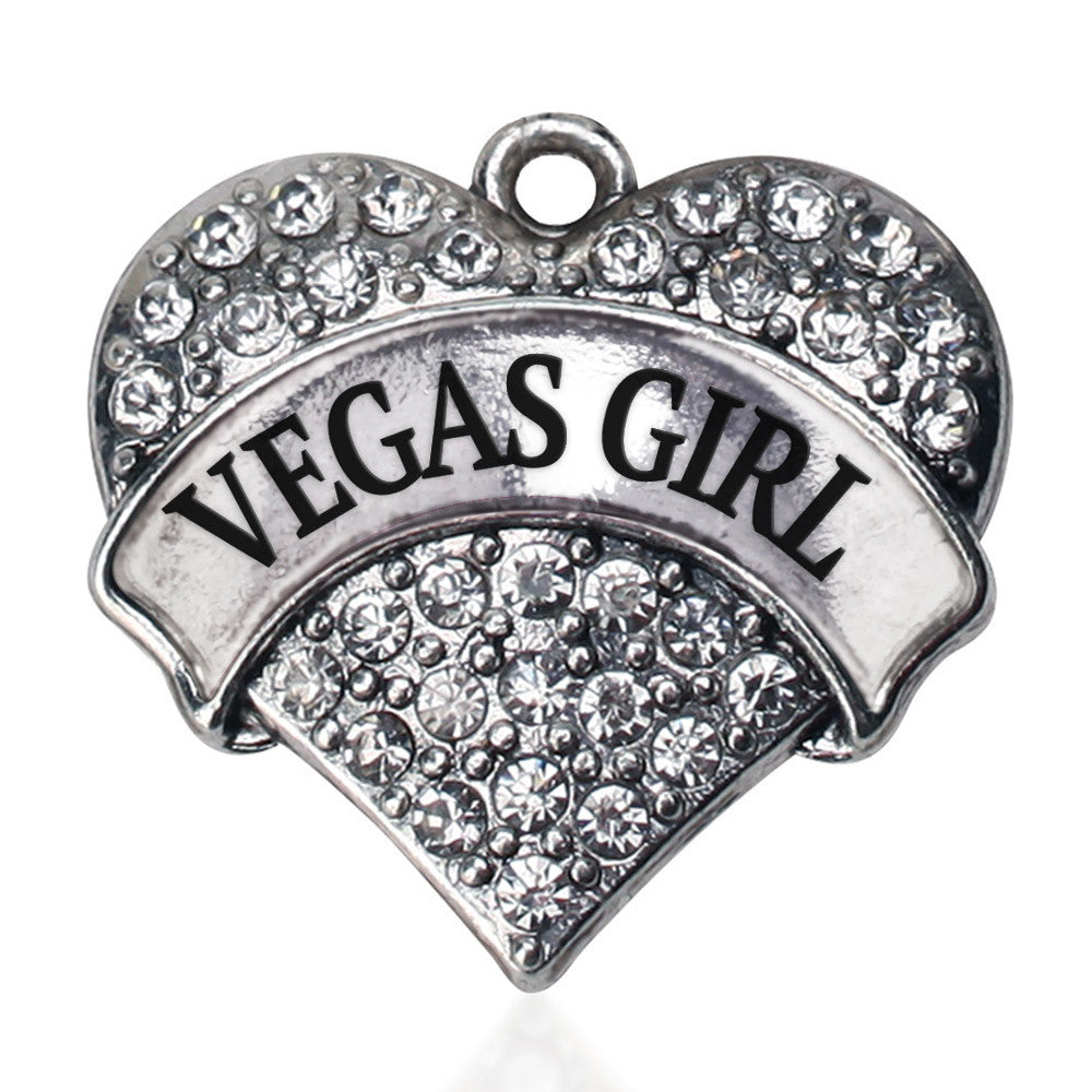 Vegas Girl Pave Heart Charm