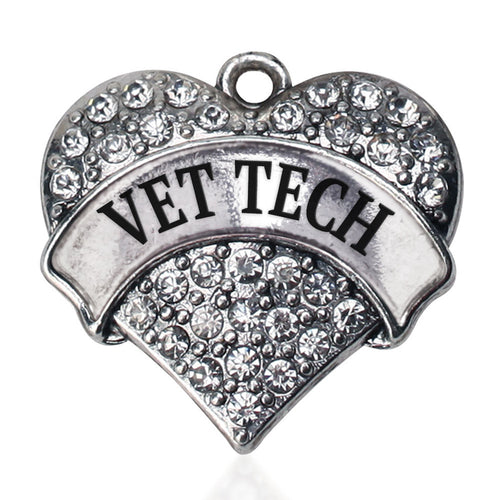 Vet Tech Pave Heart Charm