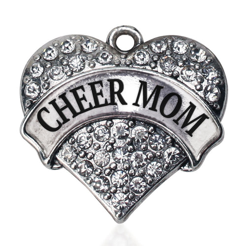 Cheer Mom Pave Heart Charm