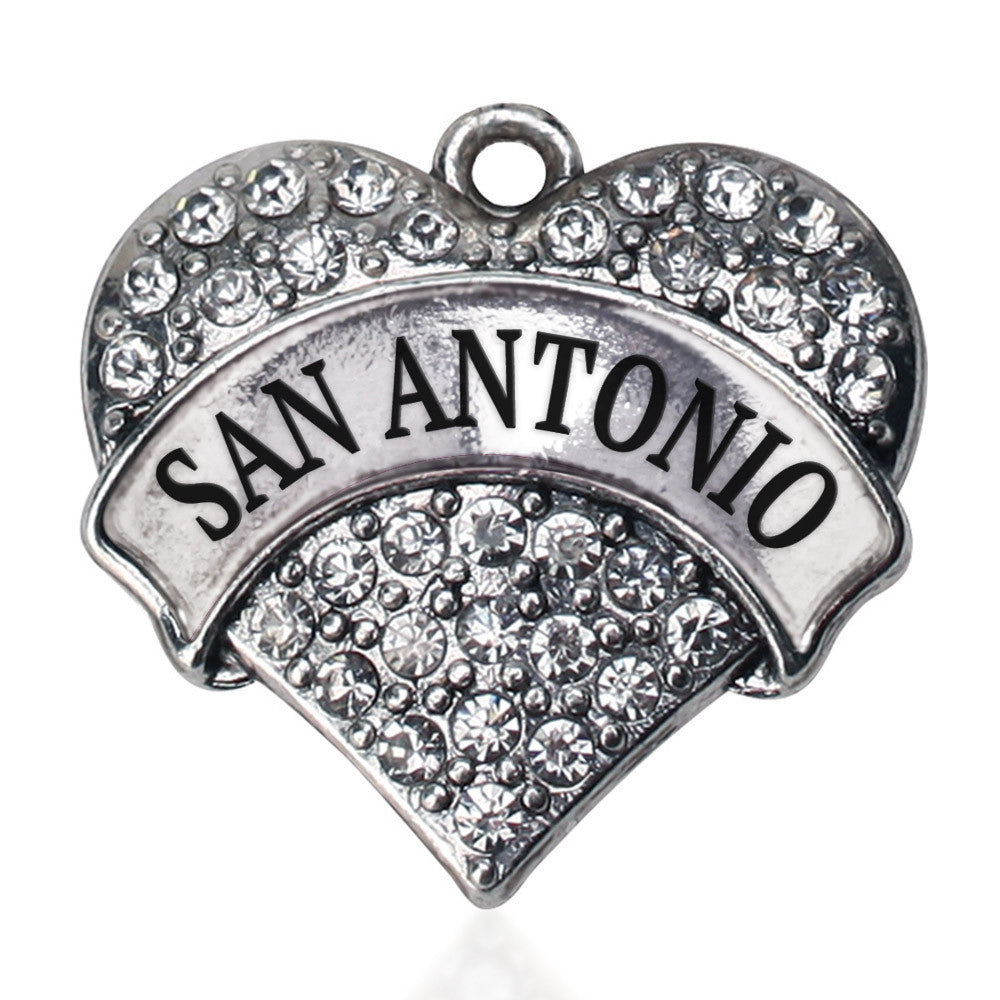 San Antonio Pave Heart Charm
