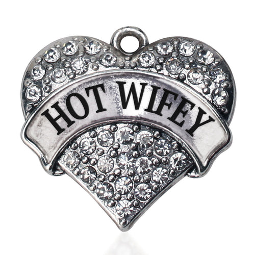 Hot Wifey Pave Heart Charm