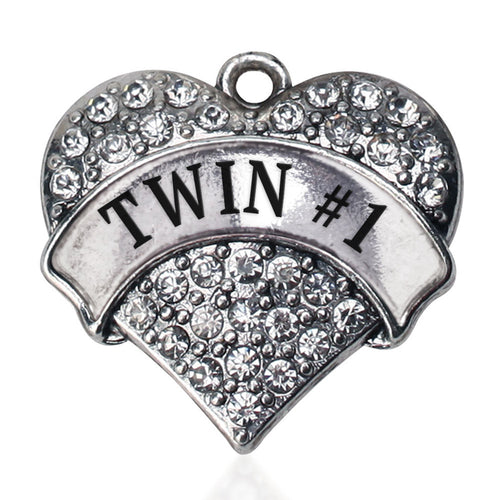 Twin #1 Pave Heart Charm