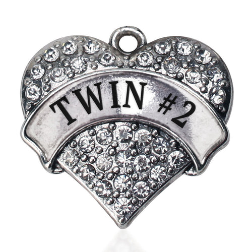 Twin #2 Pave Heart Charm