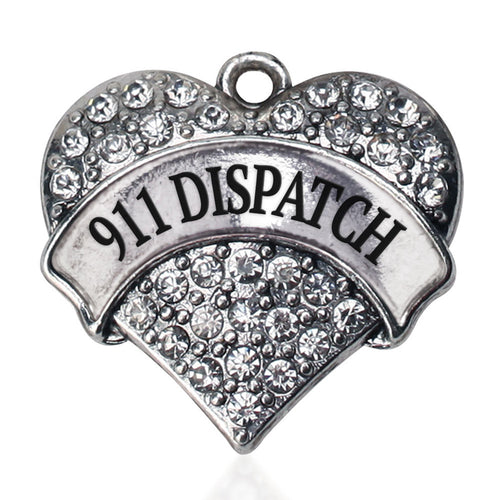 911 Dispatch Pave Heart Charm