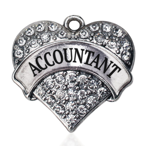 Accountant Pave Heart Charm