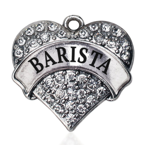 Barista Pave Heart Charm