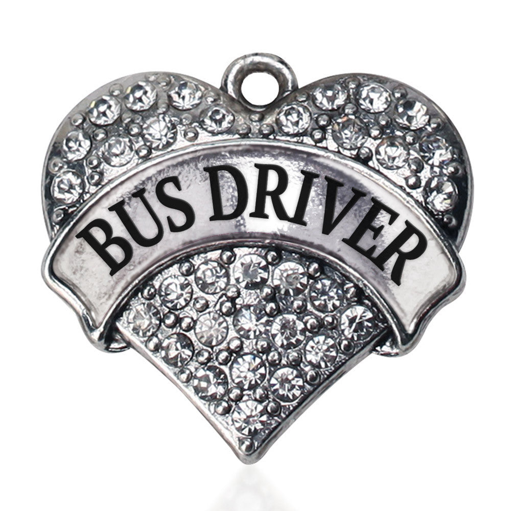 Bus Driver Pave Heart Charm