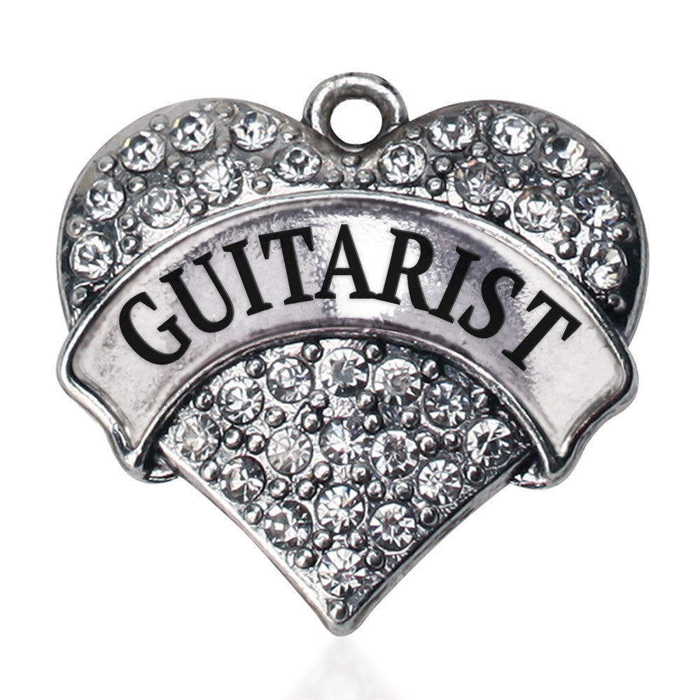 Guitarist Pave Heart Charm