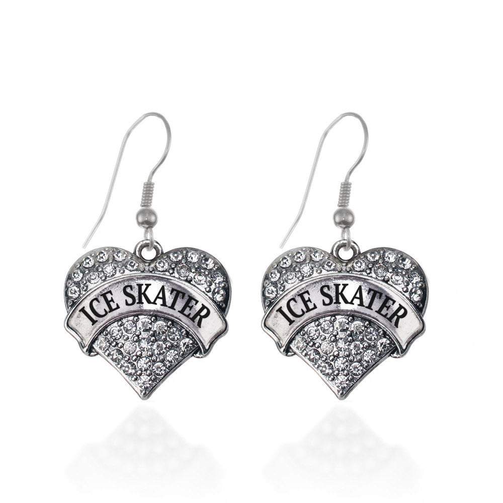 Ice Skater Pave Heart Charm