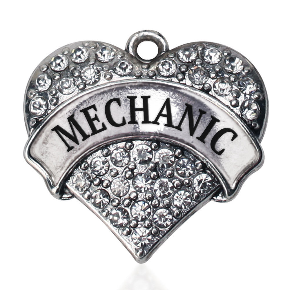 Mechanic Pave Heart Charm