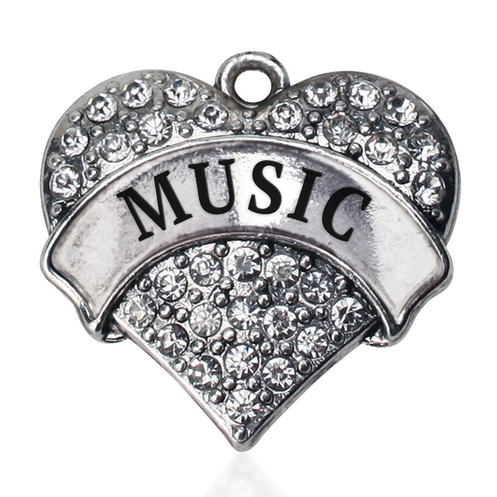 Music Pave Heart Charm