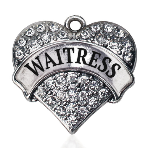 Waitress Pave Heart Charm