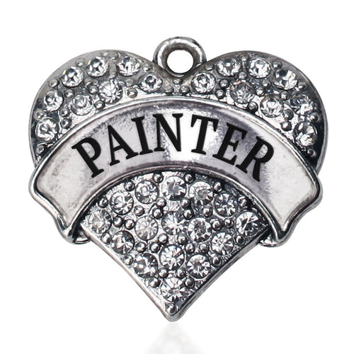 Painter Pave Heart Charm