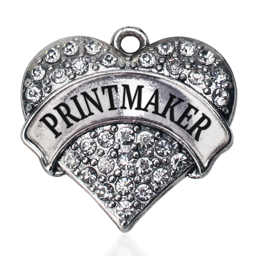 Printmaker Pave Heart Charm