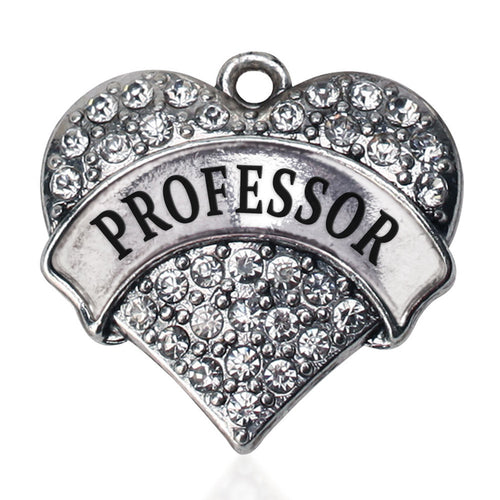 Professor Pave Heart Charm