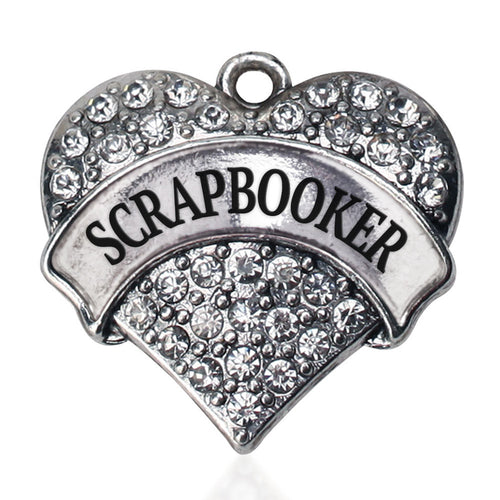 Scrapbooker Pave Heart Charm