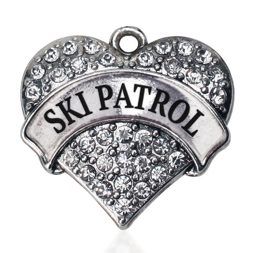 Ski Patrol Pave Heart Charm