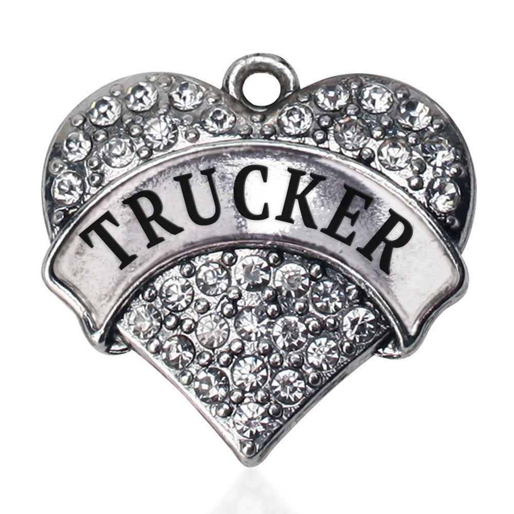 Trucker Pave Heart Charm