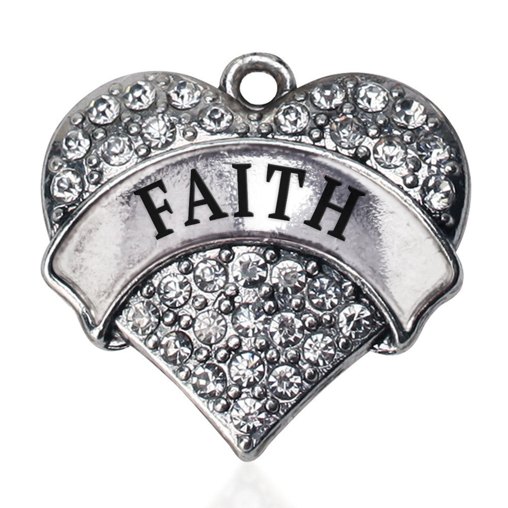 Faith Pave Heart Charm