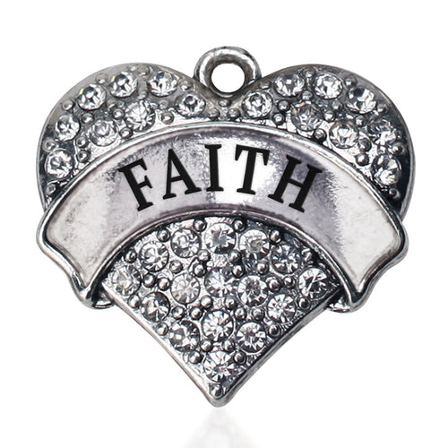 Faith Pave Heart Charm