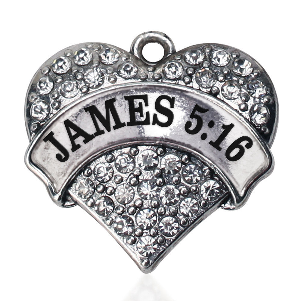 James 5:16 Pave Heart Charm