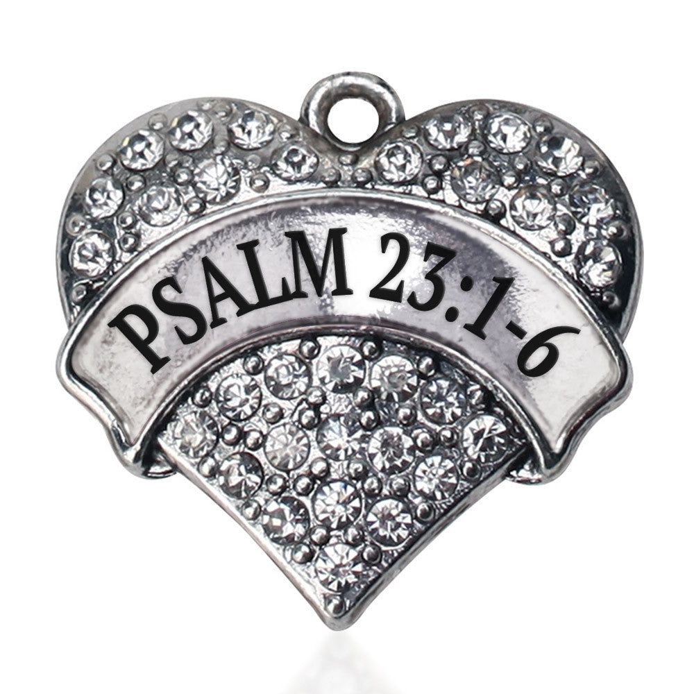 Psalm 23:1-6 Pave Heart Charm