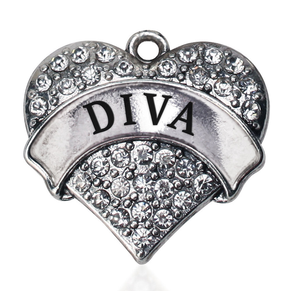 Diva Pave Heart Charm