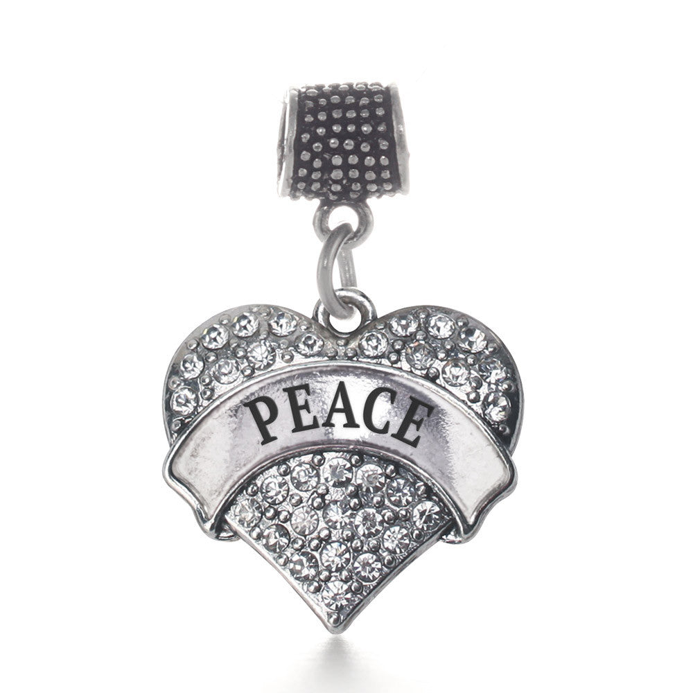 Peace Pave Heart Charm