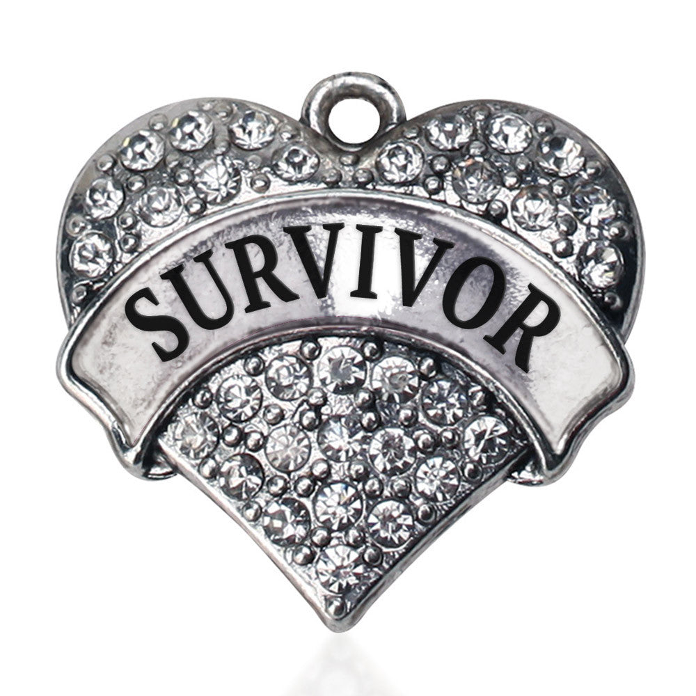 Survivor Pave Heart Charm