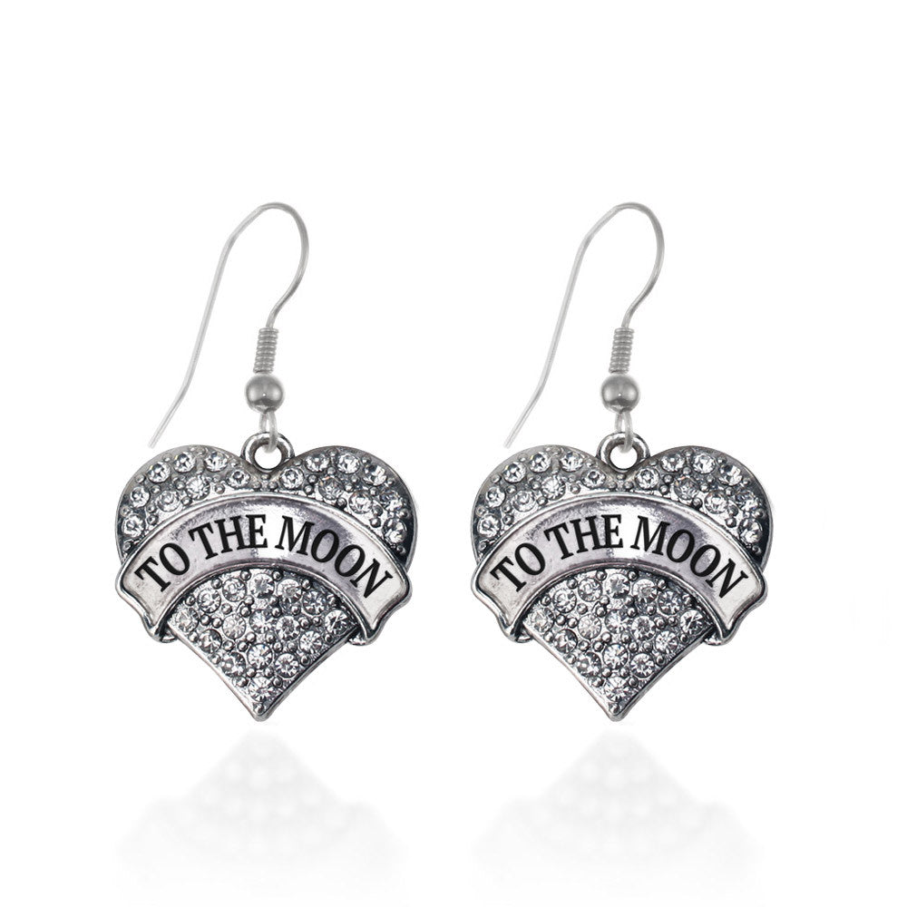To The Moon Pave Heart Charm