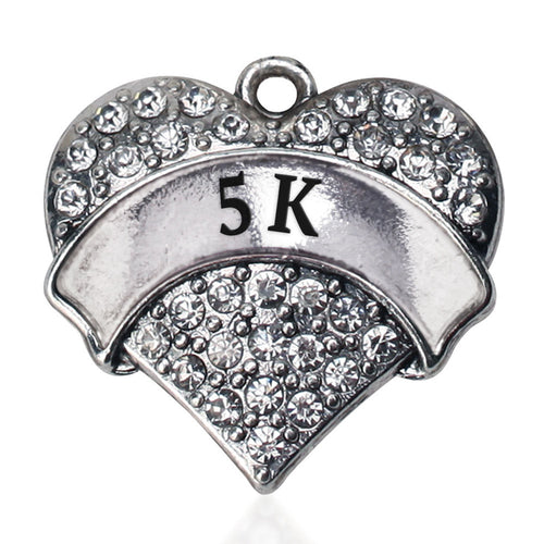 5k Runner Pave Heart Charm