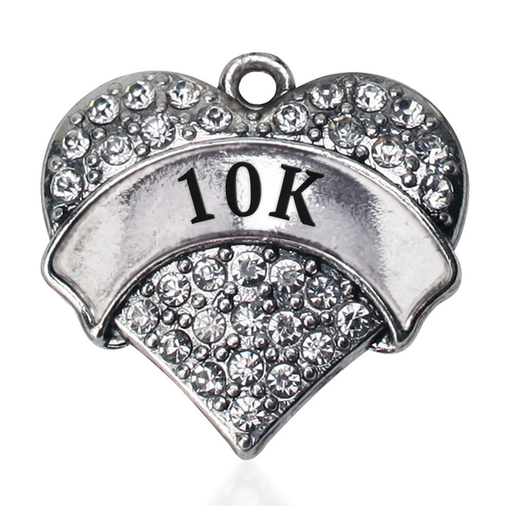 10k Runner Pave Heart Charm