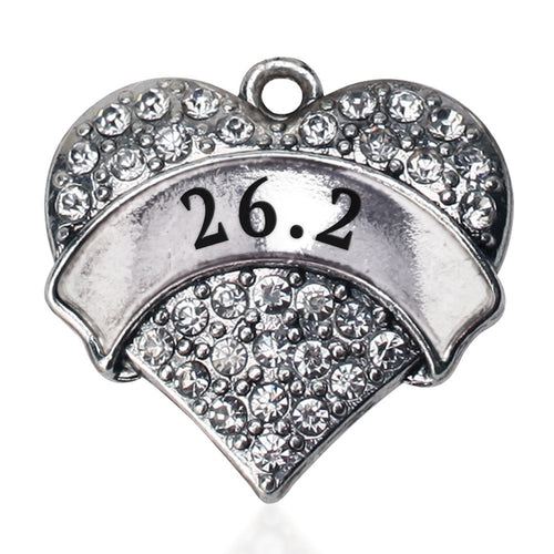 26.2 Runner Pave Heart Charm