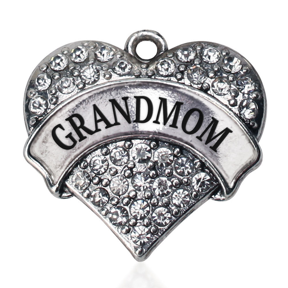 Grandmom Pave Heart Charm