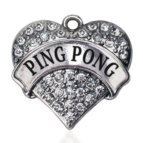 Ping Pong Pave Heart Charm