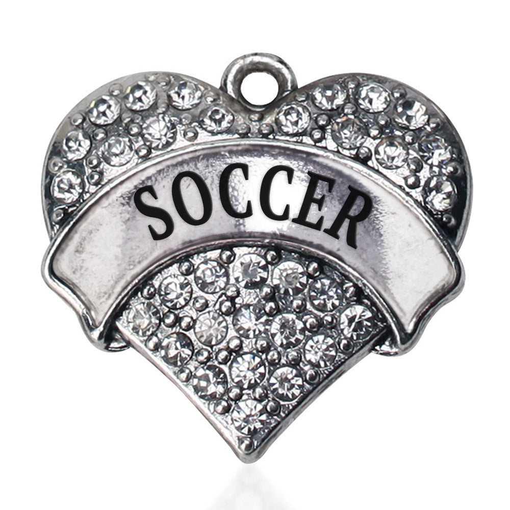 Soccer Pave Heart Charm