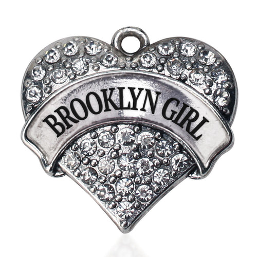 Brooklyn Girl Pave Heart Charm