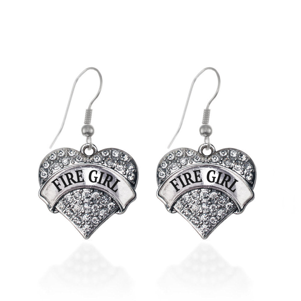 Fire Girl Pave Heart Charm